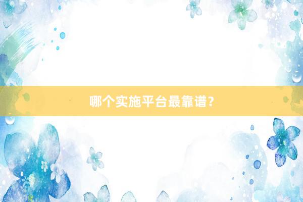 哪个实施平台最靠谱？