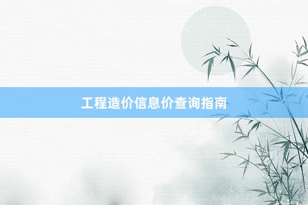 工程造价信息价查询指南