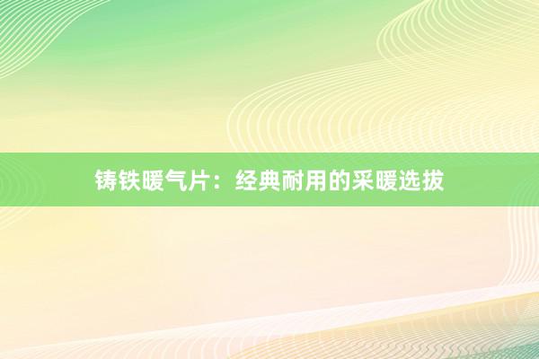 铸铁暖气片：经典耐用的采暖选拔
