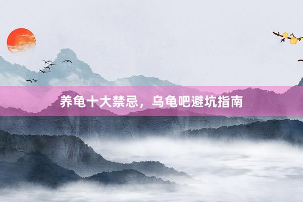养龟十大禁忌，乌龟吧避坑指南